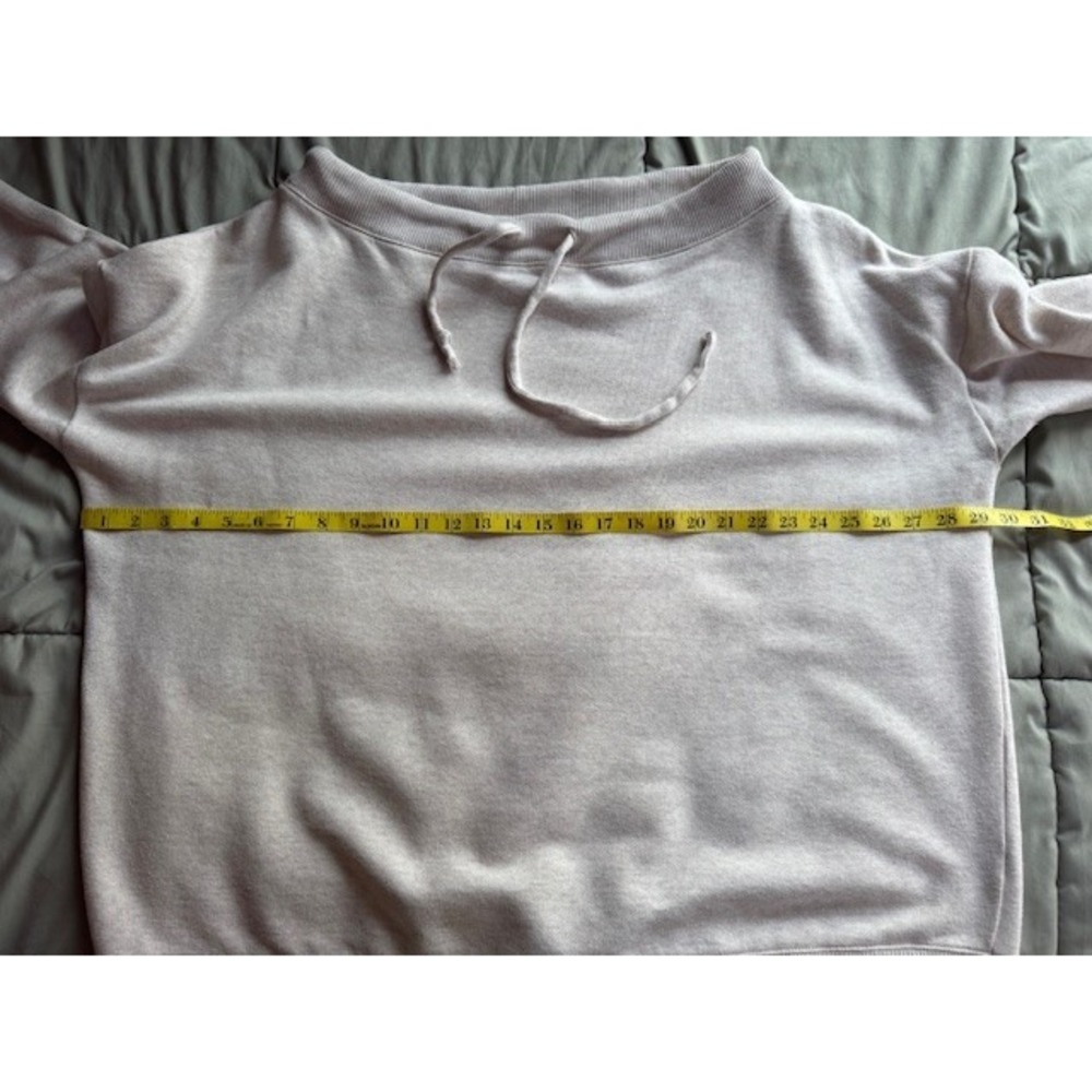 Aerie Wide Scoop Neck Drawstring Cream Oversized Sweatshirt LRG Athleisure Comfy - Picture 8 of 9